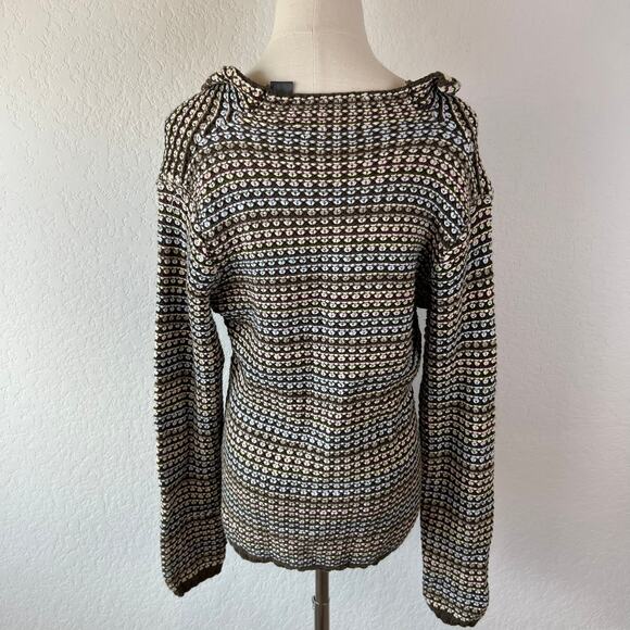 Vintage Y2K Liz Claiborne Knit Rainbow Sweater Cozy Multicolor Size M - Picture 7 of 9